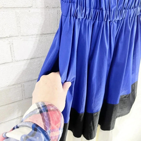 Kate Spade Blue Black & White Color Block Fit & Flare Dress Women's Size 2 - Picture 9 of 10